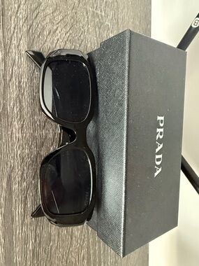 Prada Black Oversized Rectangular Sunglasses
